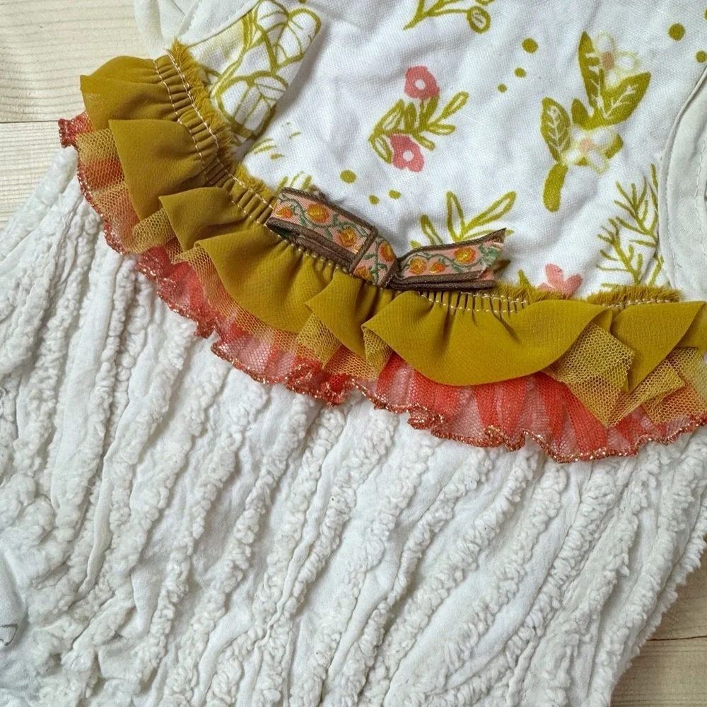 Liboosha Handmade Romper. Size 6-12 Month. HTF. Vintage Fabric. Great Condition
